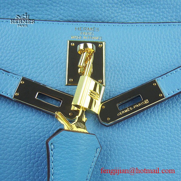 Hermes Kelly 32cm Togo Leather Bag Light Blue 6108 Gold Hardware Hermes Kelly 32cm Togo Leather Bag Light Blue 6108 Gold Hardware